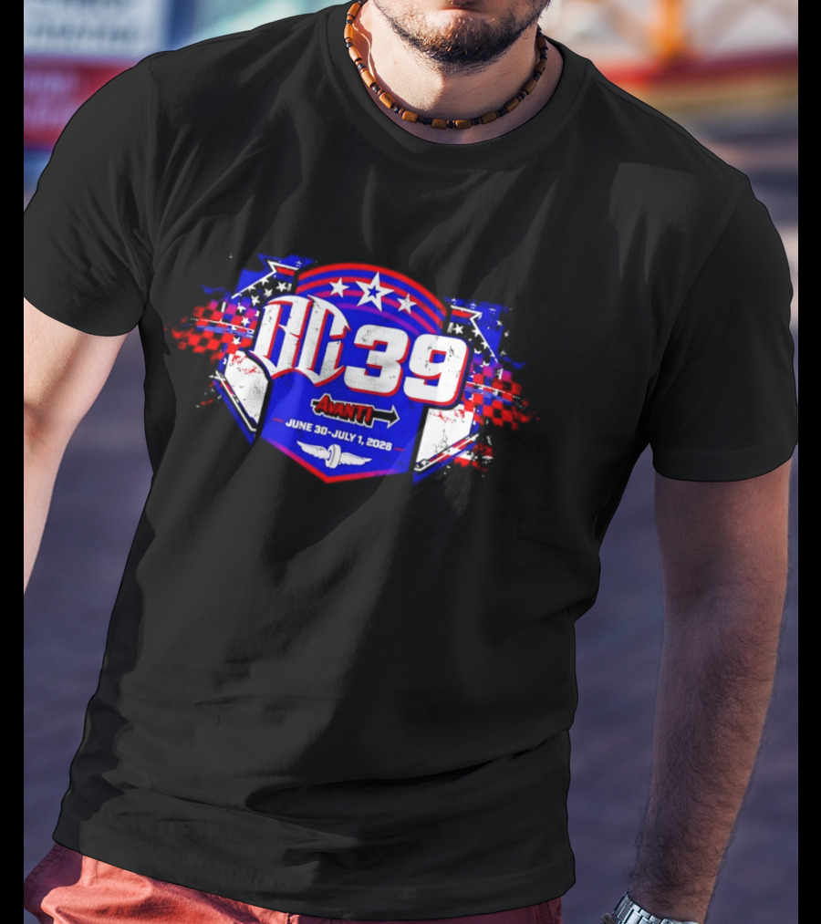 DC 39 Avanti Racing Event June 30 July 1 2026 Checkered Flags Stars Wings T-Shirt