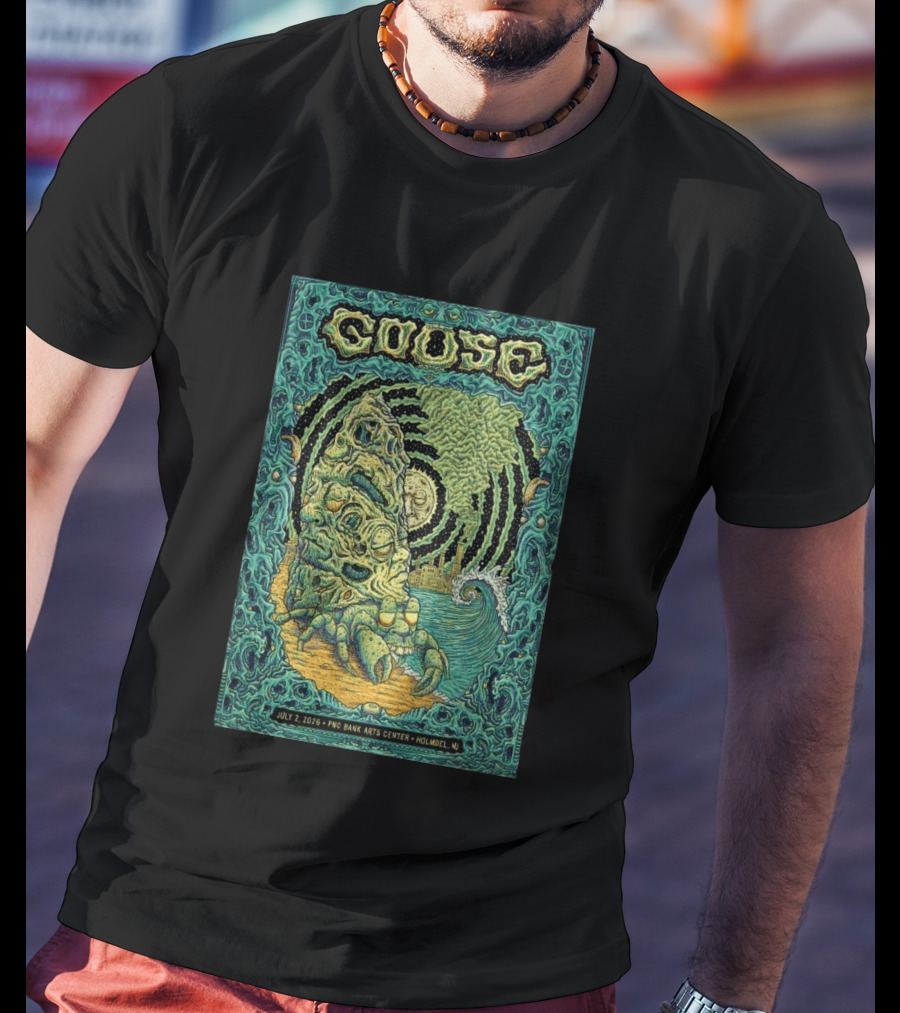 Goose July 2 2026 PNC Bank Arts Center Holmdel NJ Psychedelic Monster Wave T-Shirt