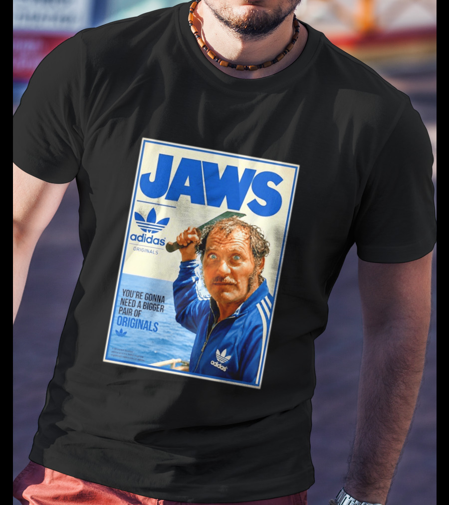 Jaws Adidas Originals You're Gonna Need A Bigger Pair Quint Machete T-Shirt