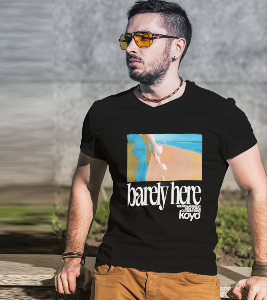 Koyo Barely Here Album Cover Art Beach Scene With Telephone T-Shirt