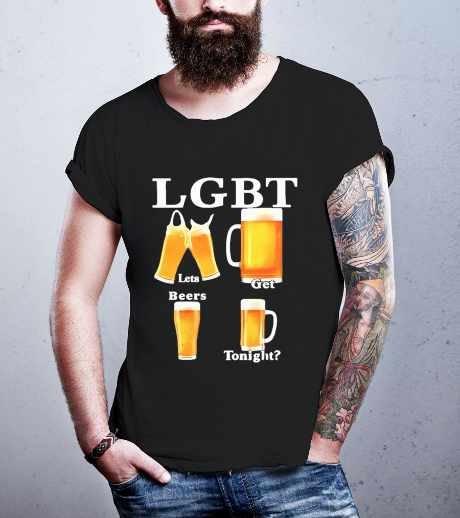 LGBT Lets Get Beers Tonight Beer Drinking Humor T-Shirt