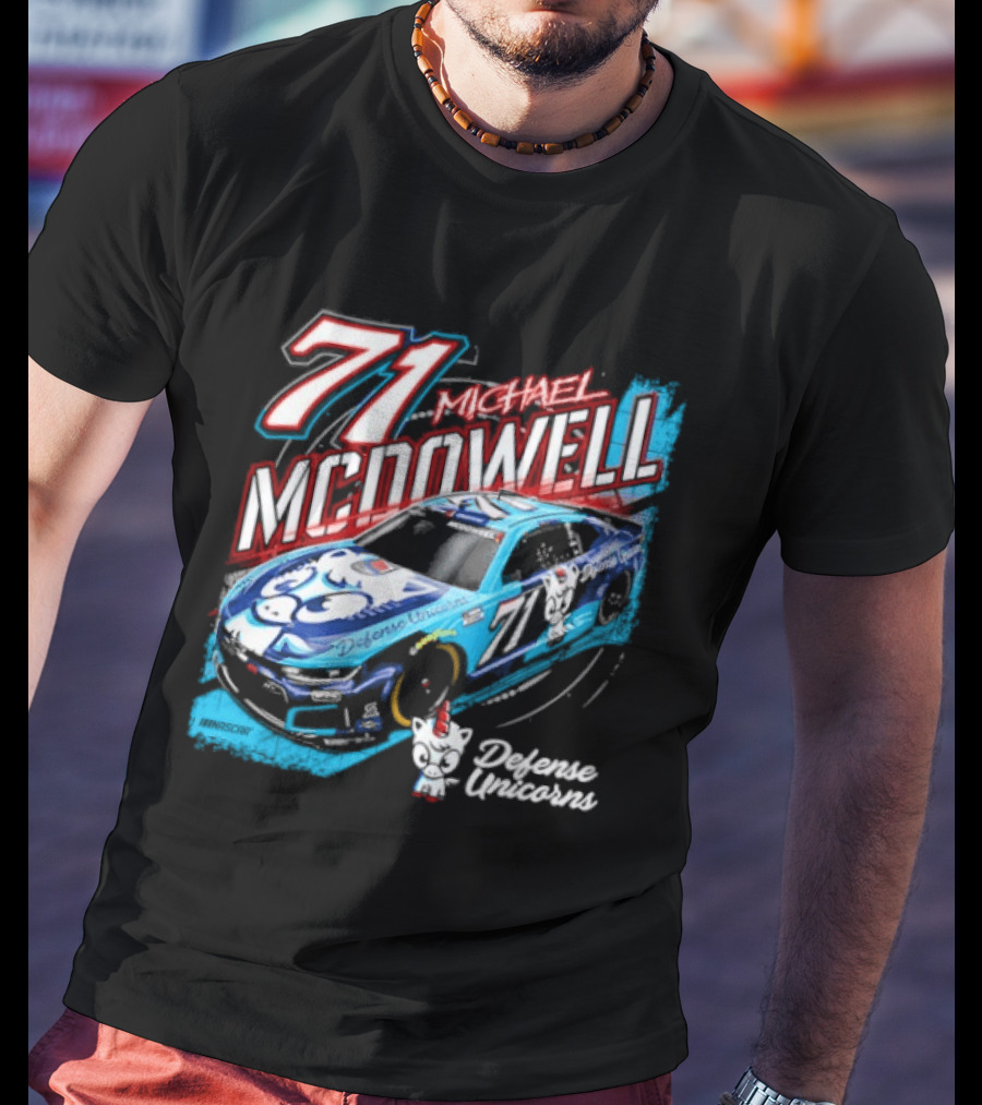 Michael McDowell 71 NASCAR Defense Unicorns Phoenix Performance T-Shirt
