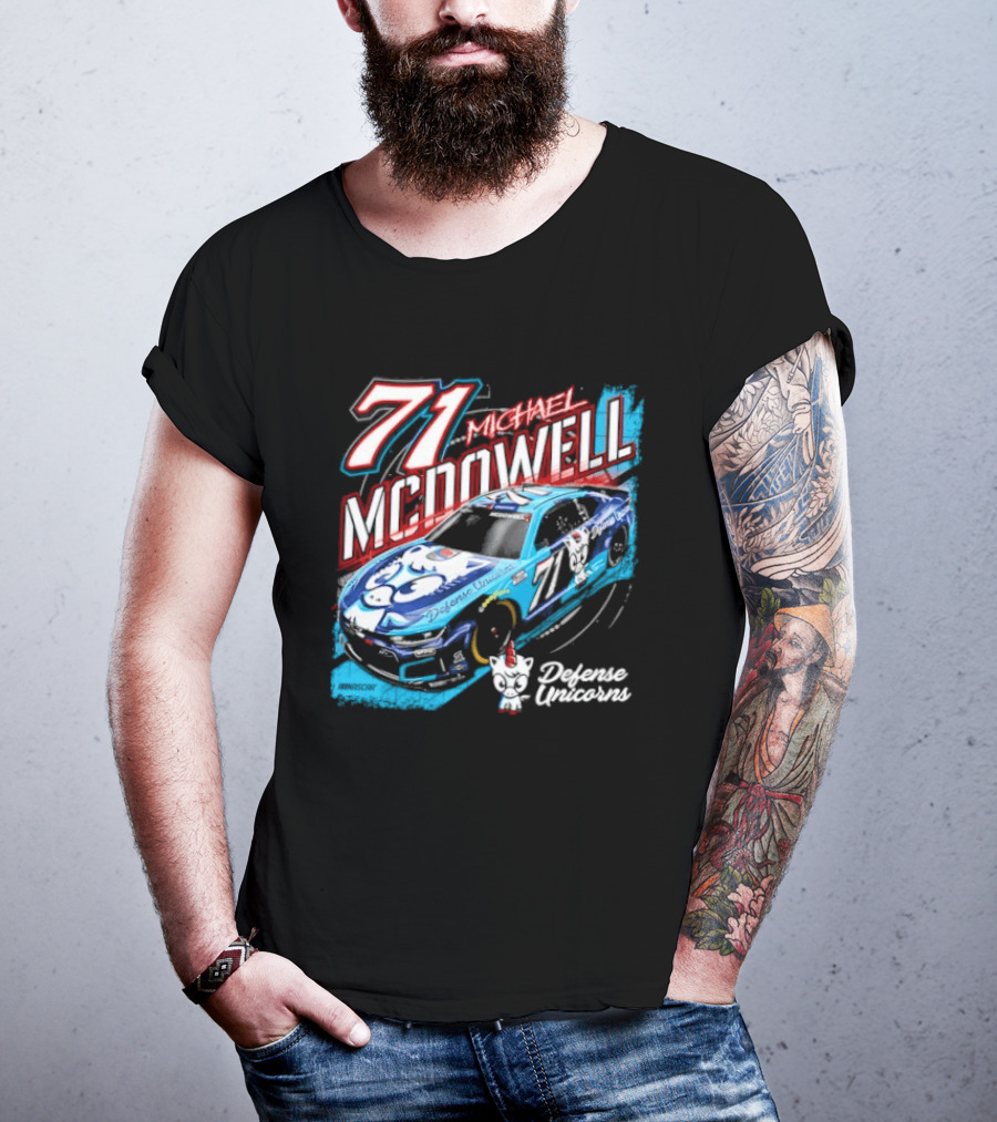 Michael McDowell 71 NASCAR Defense Unicorns Phoenix Performance T-Shirt