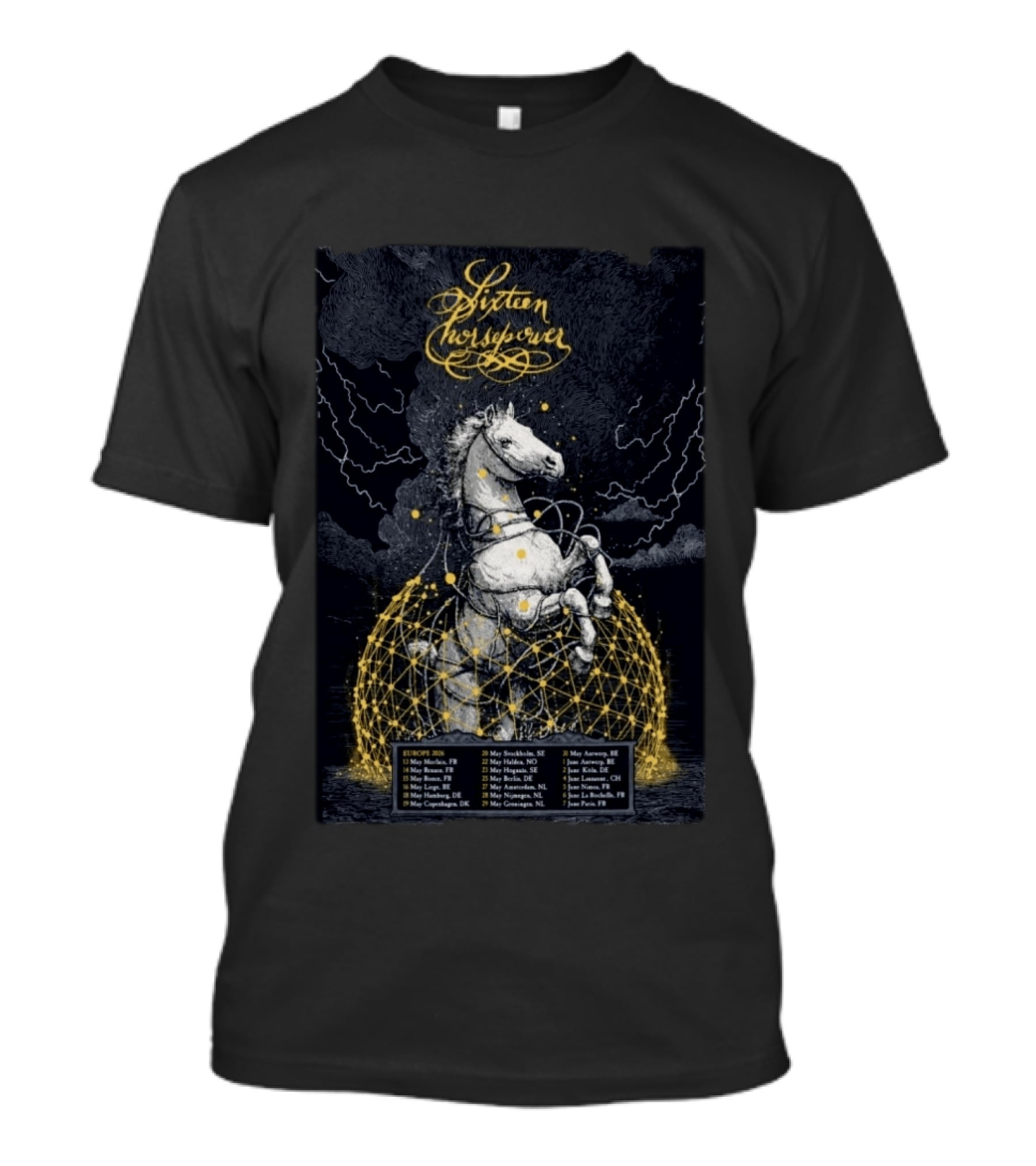Sixteen Horsepower Europe 2026 Tour Dates And Locations T-Shirt