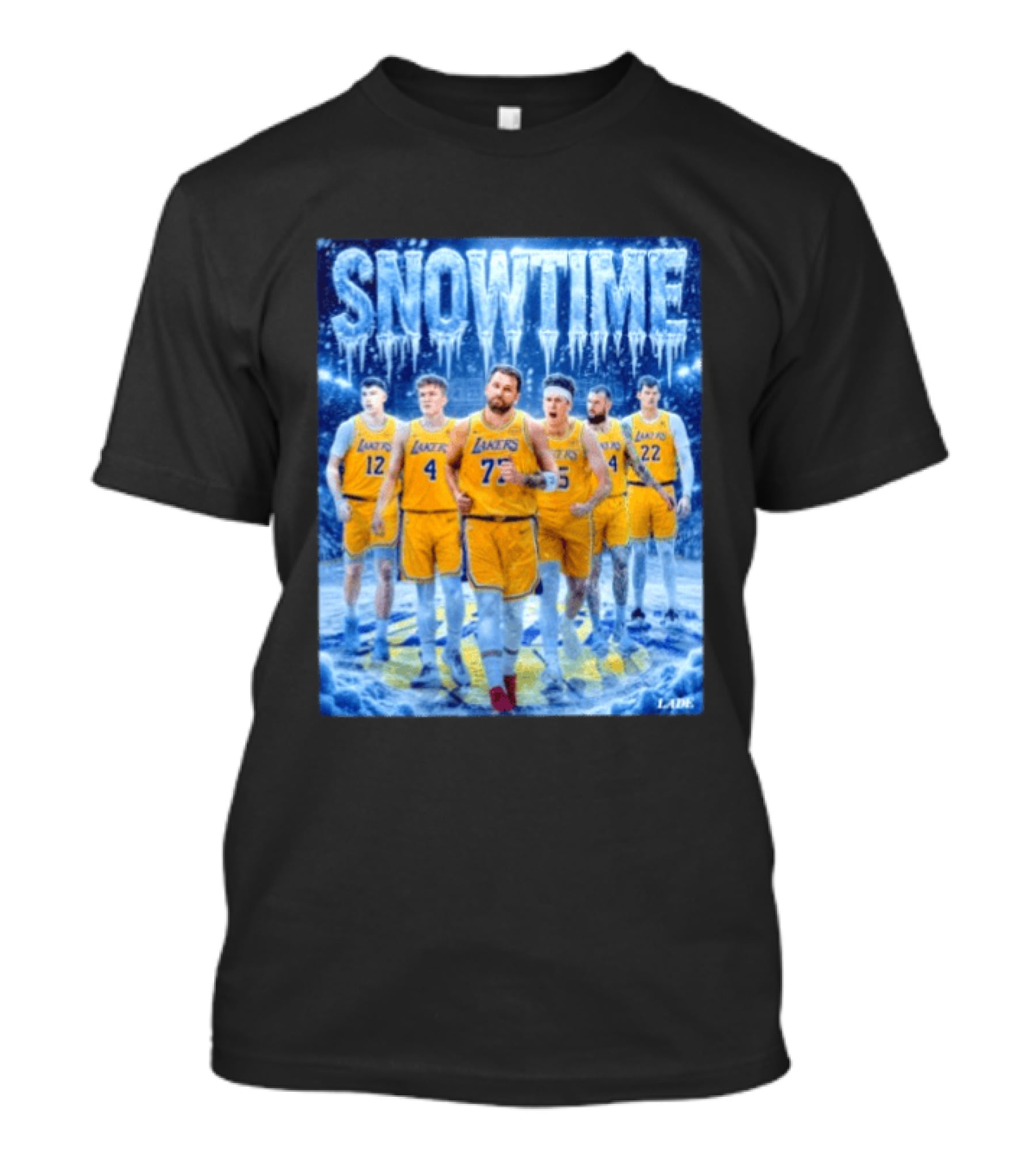 Snowtime Lakers Team Basketball NBA Laker Legends Frozen Court T-Shirt