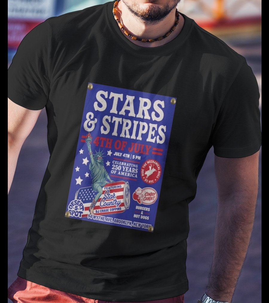 Stars & Stripes 4th Of July Celebration 250 Years Of America Brooklyn Event 2026 T-Shirt