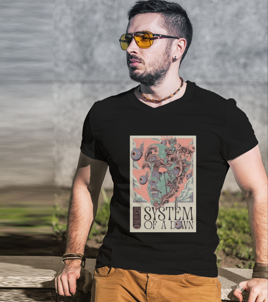 System Of A Down July 2 4 2026 Stade De France Paris Surreal T-Shirt
