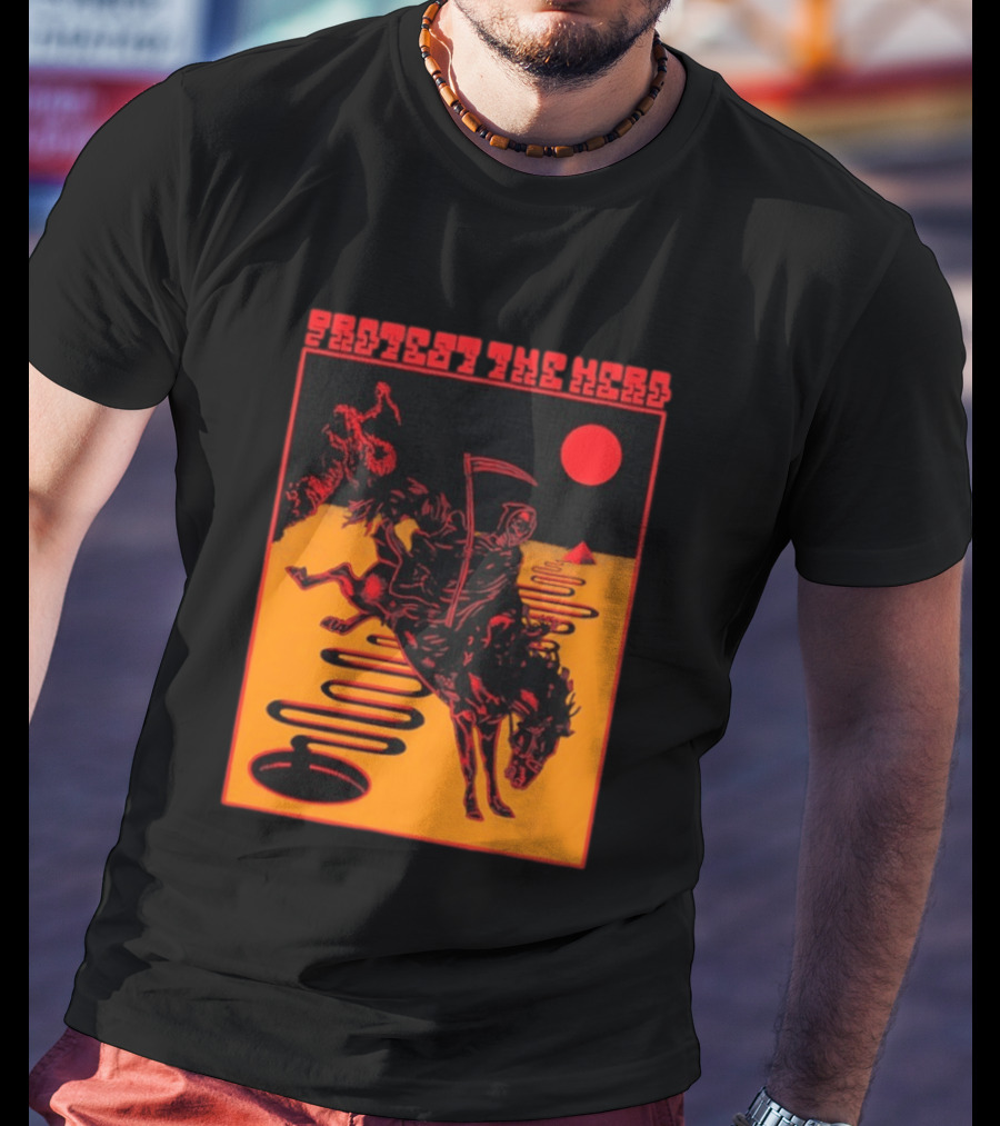 Protest The Hero Grim Reaper Horse Pyramid Red Moon Desert Path T-Shirt