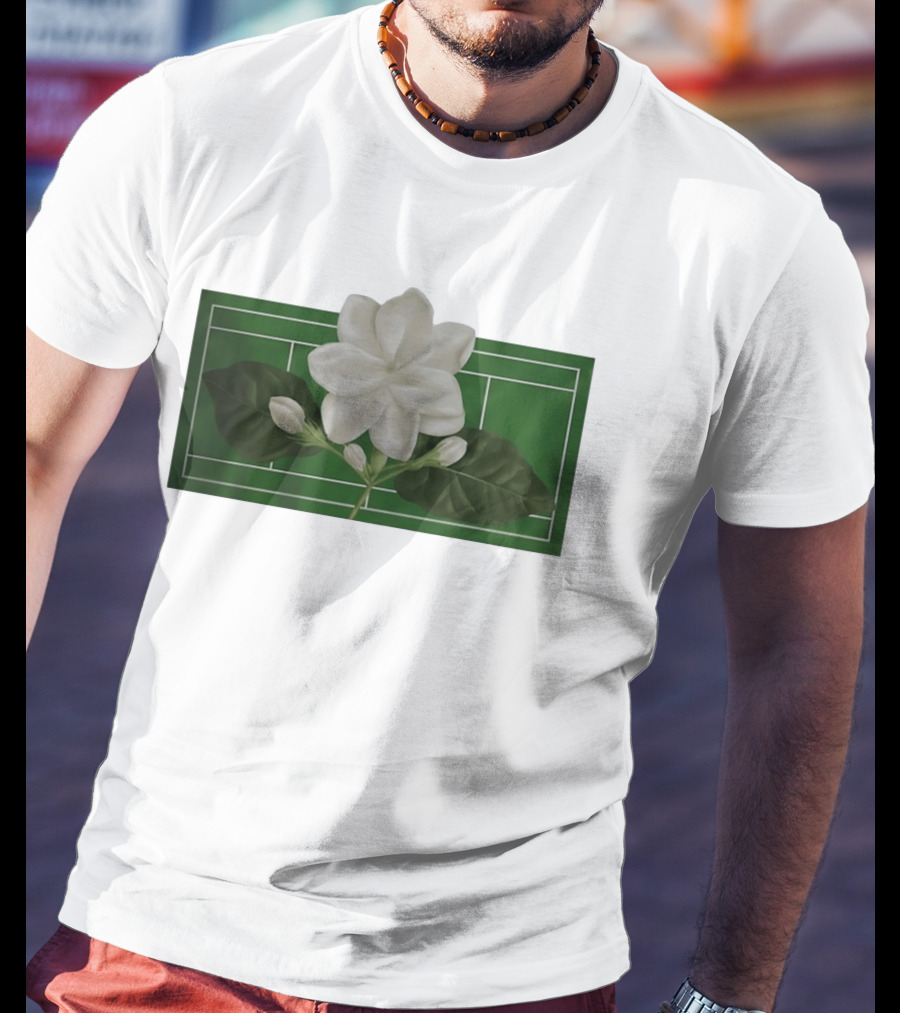 Alexandra Alex Eala Tennis Court Gardenia Floral T-Shirt