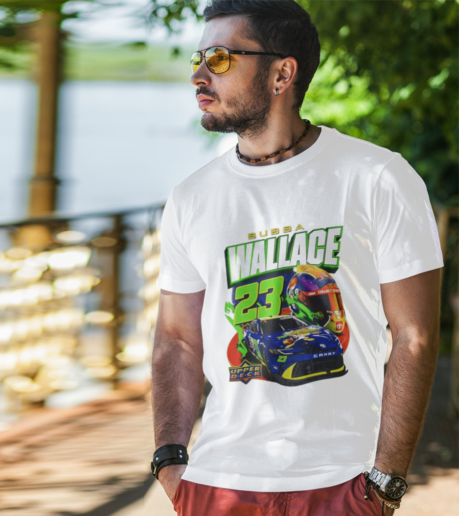 Bubba Wallace 23 Collect The Best Upper D.E.C.K Racing Helmet And Camry T-Shirt