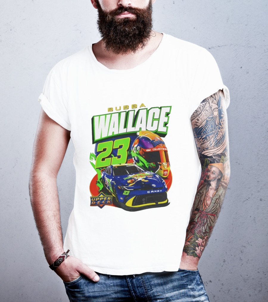 Bubba Wallace 23 Collect The Best Upper D.E.C.K Racing Helmet And Camry T-Shirt
