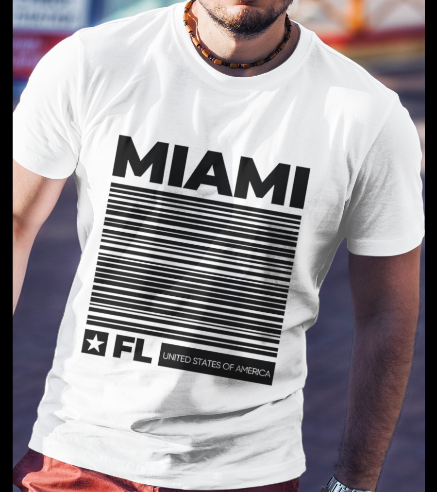 Miami FL Star Stripes United States Of America T-Shirt