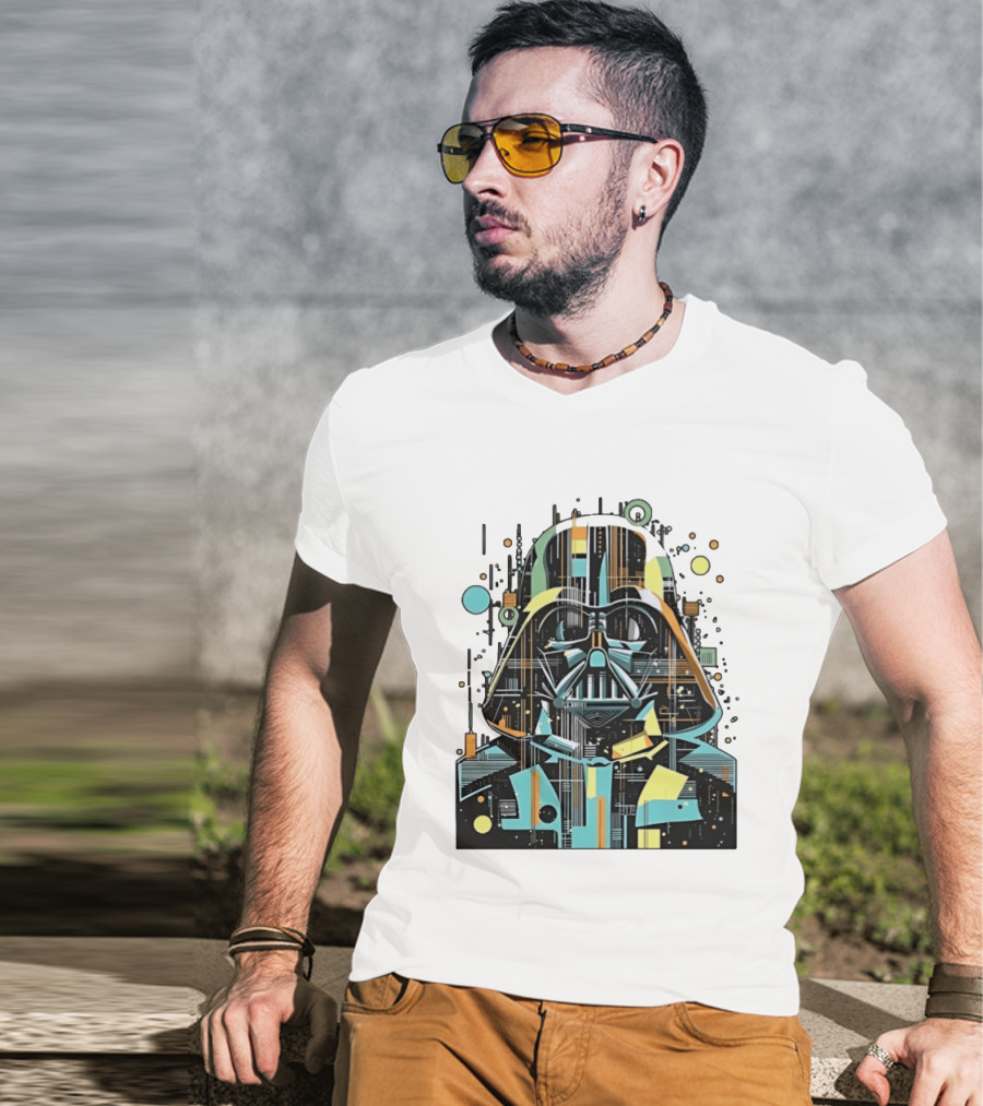 Darth Vader Geometric Circuit Abstract Tech T-Shirt