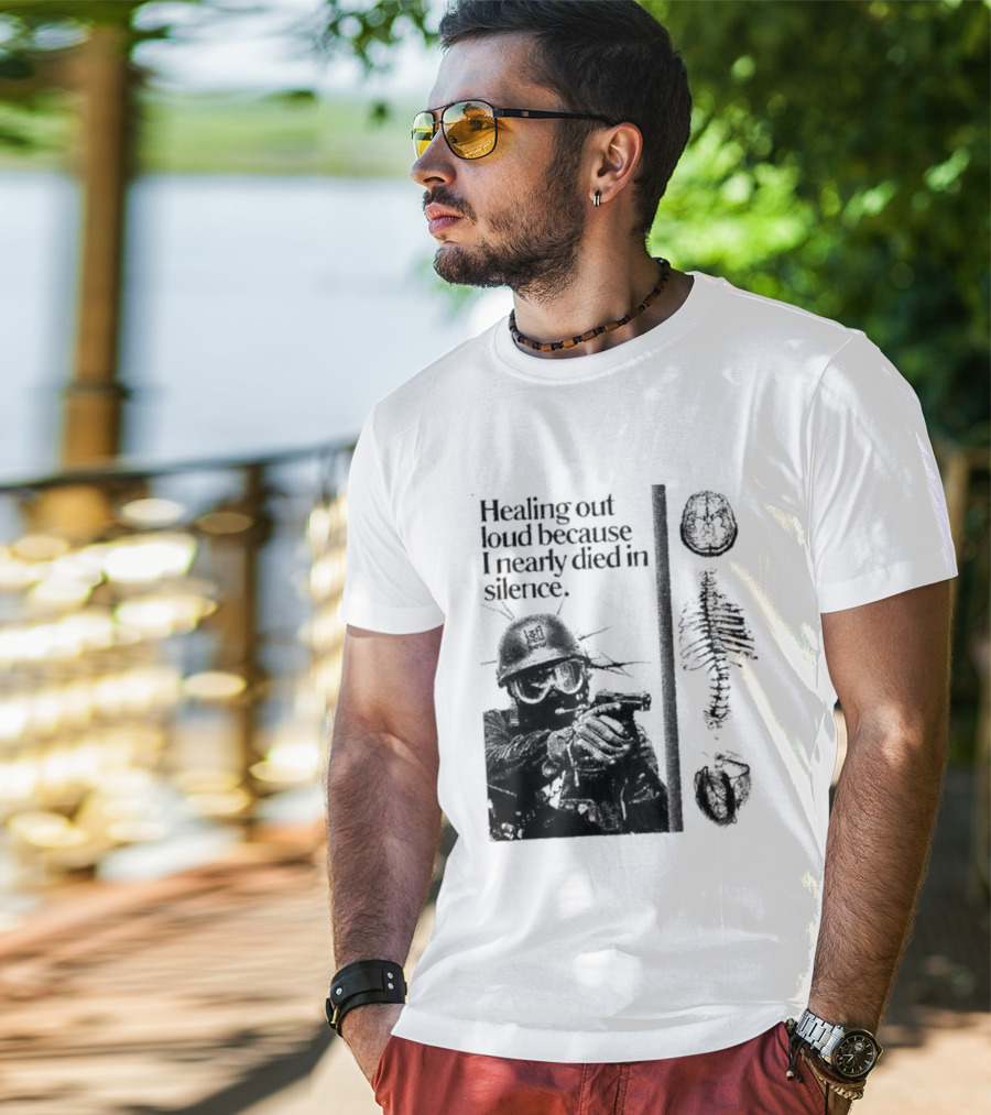 Healing Out Loud Soldier Brain Anatomy Urban Silence T-Shirt