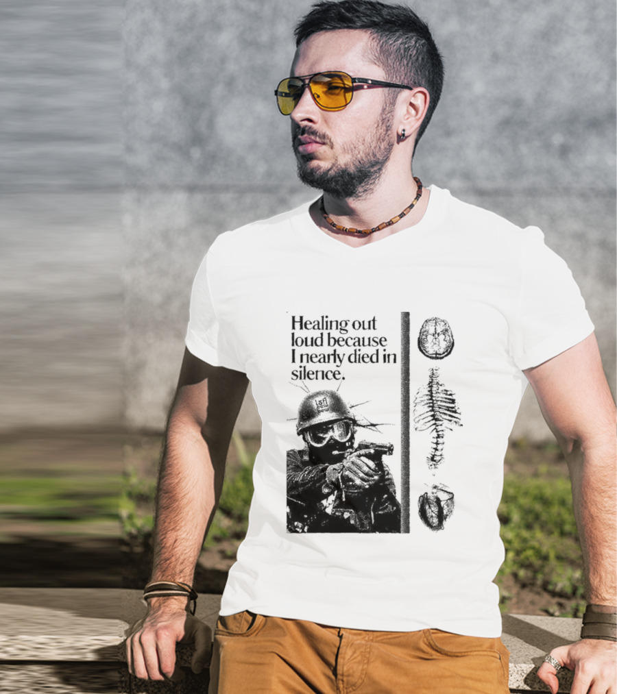 Healing Out Loud Soldier Brain Anatomy Urban Silence T-Shirt