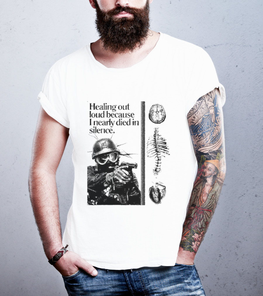Healing Out Loud Soldier Brain Anatomy Urban Silence T-Shirt