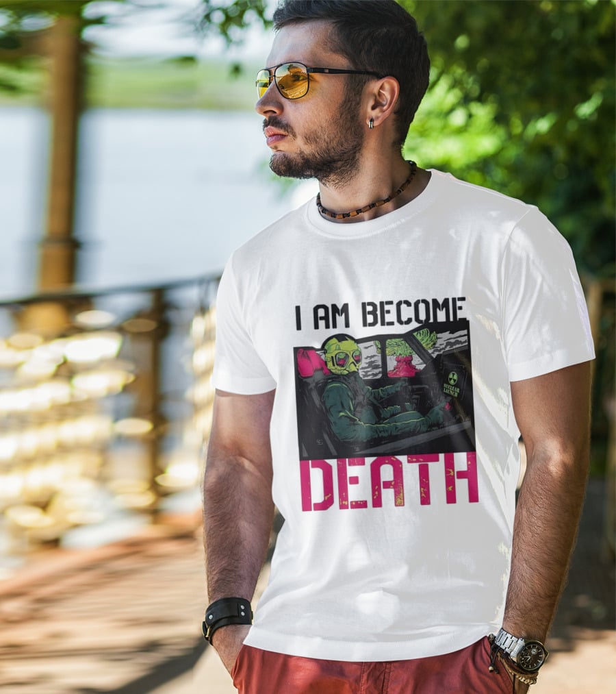 I Am Become Death Skeleton Driving Nuclear Launch Car T-Shirt