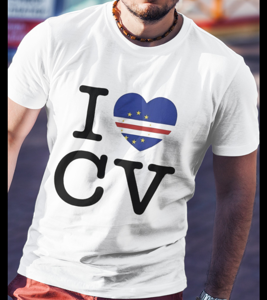 I Love Cape Verde Heart CV Flag T-Shirt