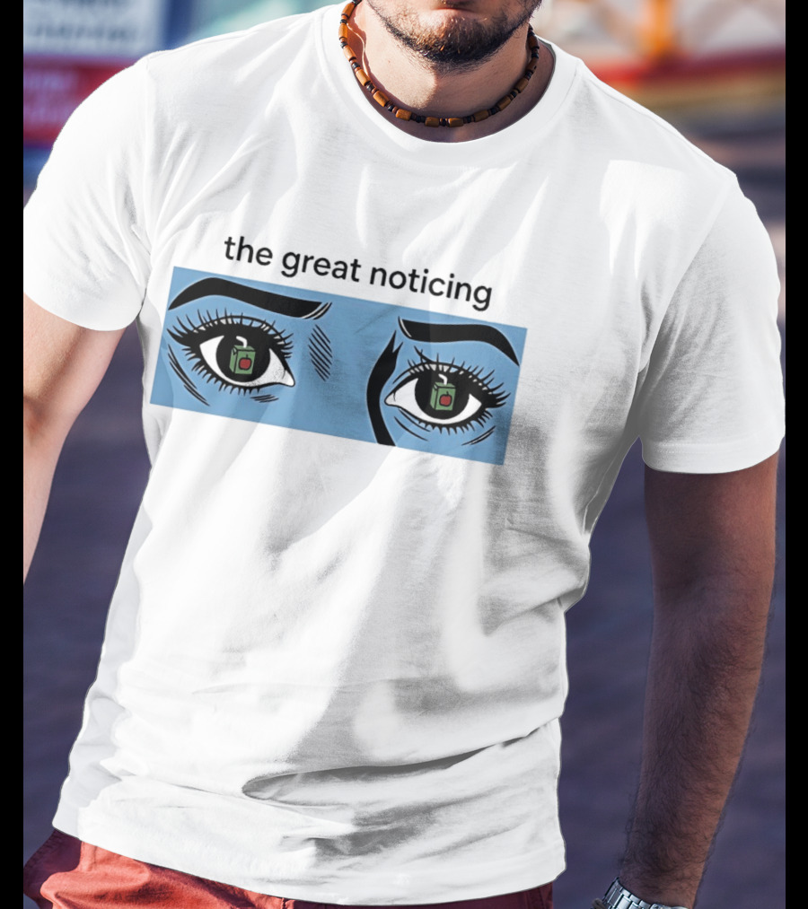 The Great Noticing Ice Blue Eyes With Apple Detail T-Shirt