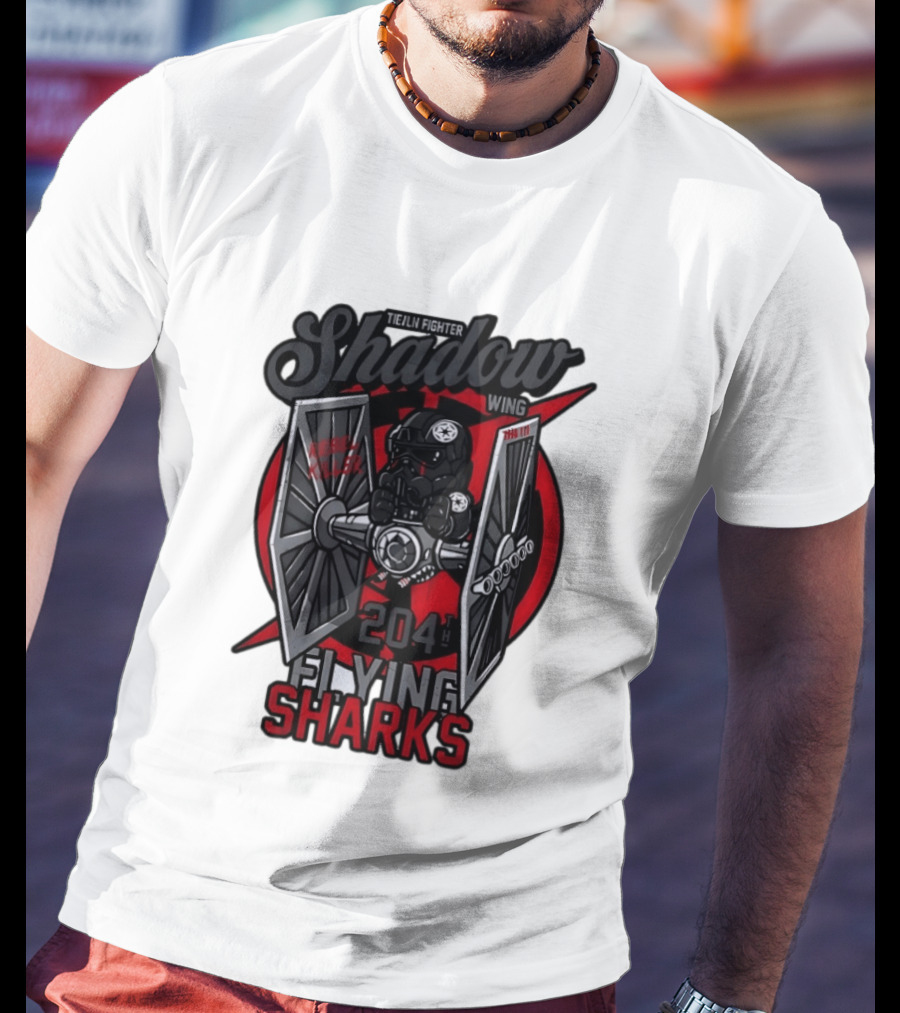 TIE Fighter Pilot Shadow Wing 204th Flying Sharks Rebel Killer Star Wars T-Shirt