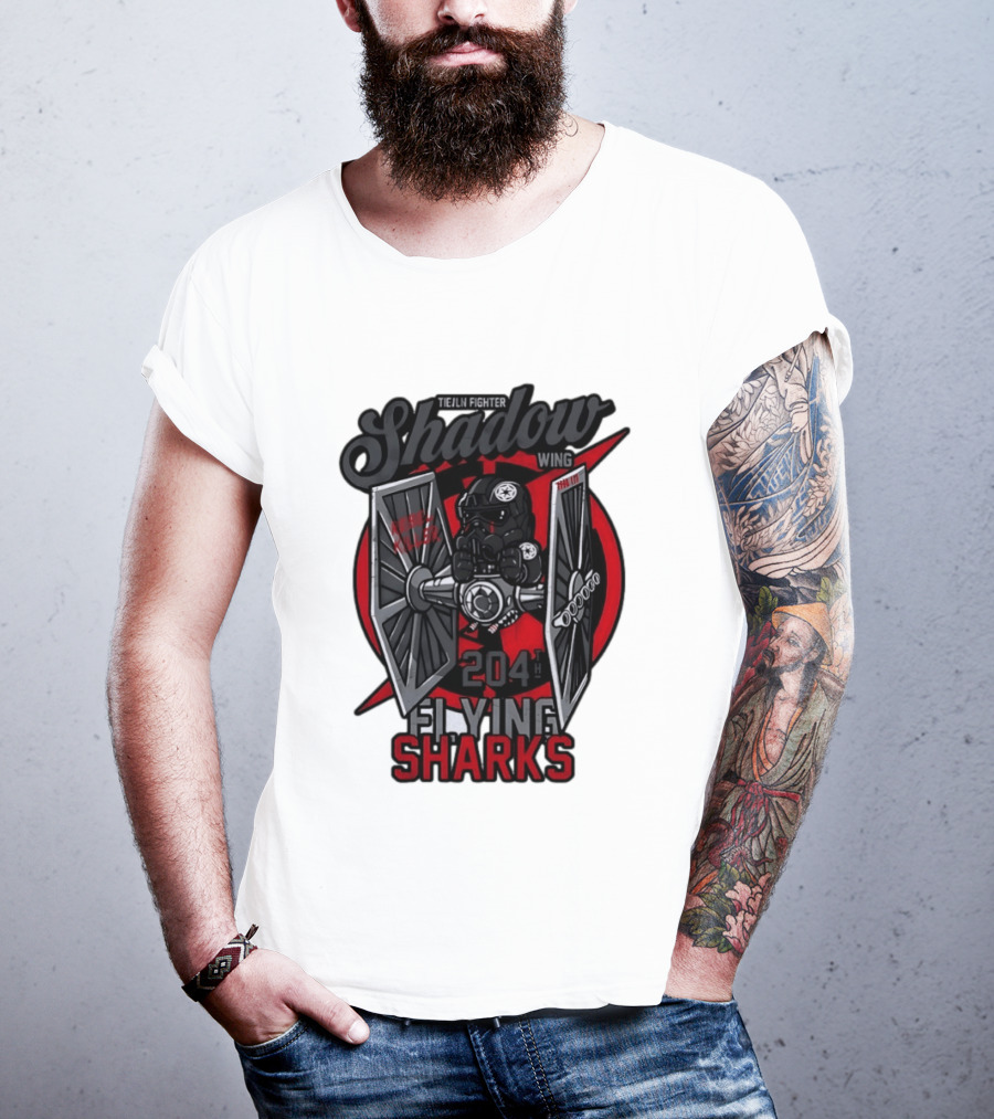 TIE Fighter Pilot Shadow Wing 204th Flying Sharks Rebel Killer Star Wars T-Shirt