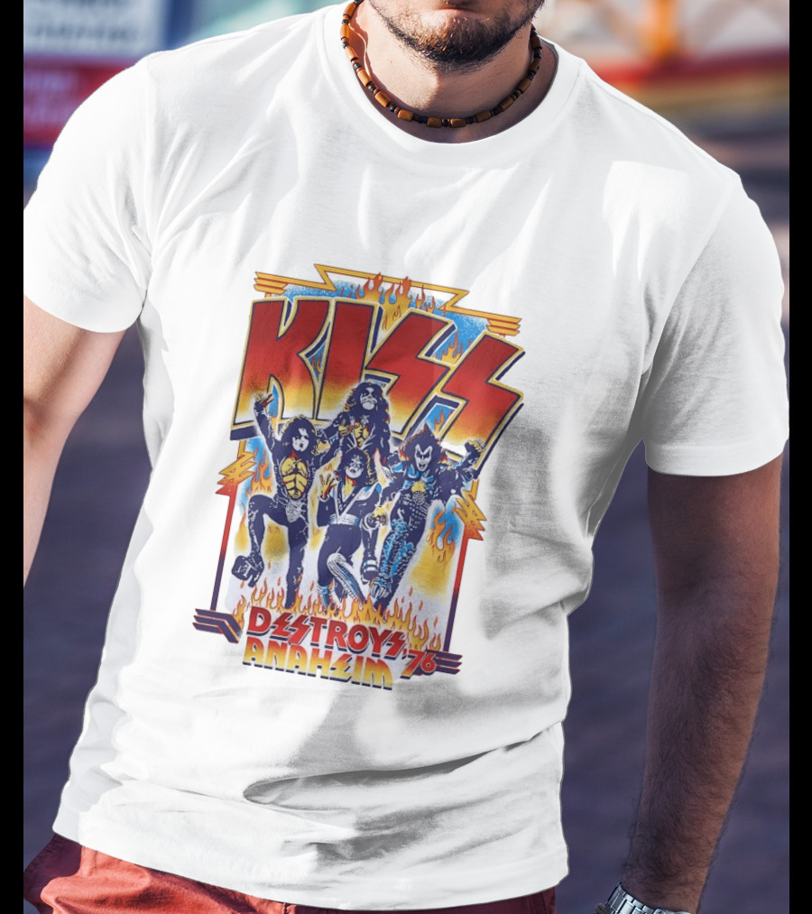 KISS Destroys Anaheim 76 Flames T-Shirt