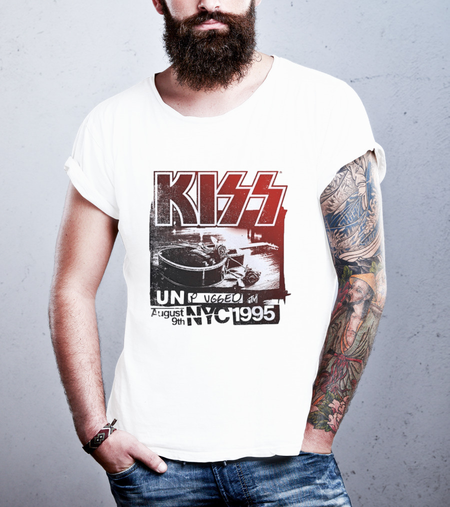 KISS Unplugged MTV August 9th 1995 NYC Guitar Roses T-Shirt
