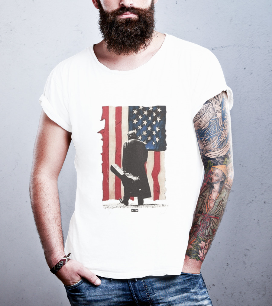 Kith Records Johnny Cash American Flag Iconic USA Collab T-Shirt