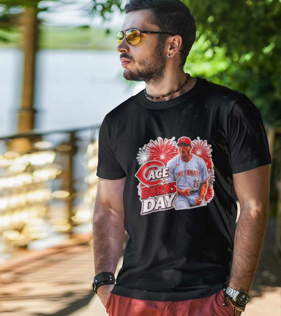 Ace Burns Day Cincinnati Reds 26 MLB Baseball Fireworks Celebration T-Shirt