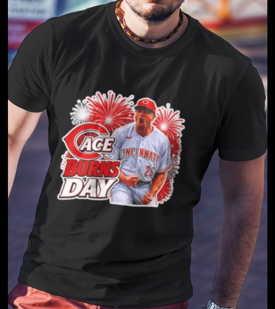Ace Burns Day Cincinnati Reds 26 MLB Baseball Fireworks Celebration T-Shirt