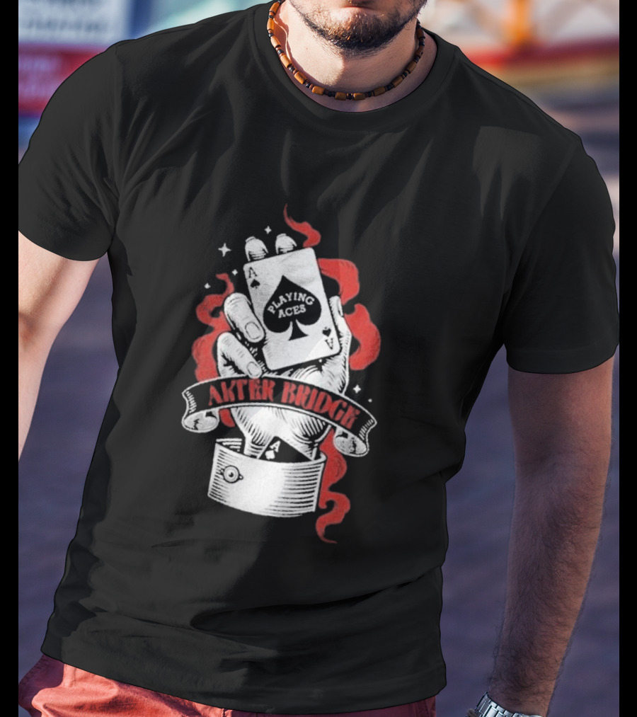 Alter Bridge Playing Aces Hand Holding Cards T-Shirt