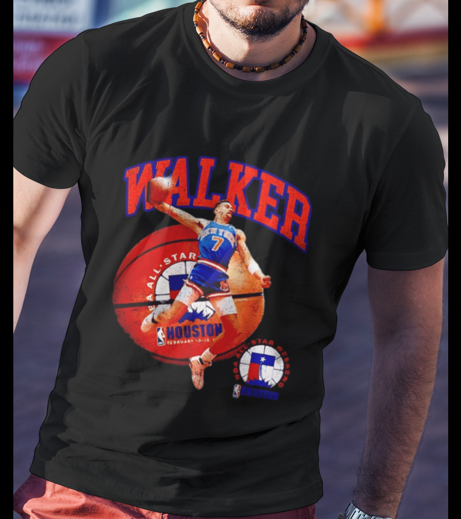 Walker New York Knicks 2006 NBA All Star Houston Weekend February 7 Basketball Jump T-Shirt