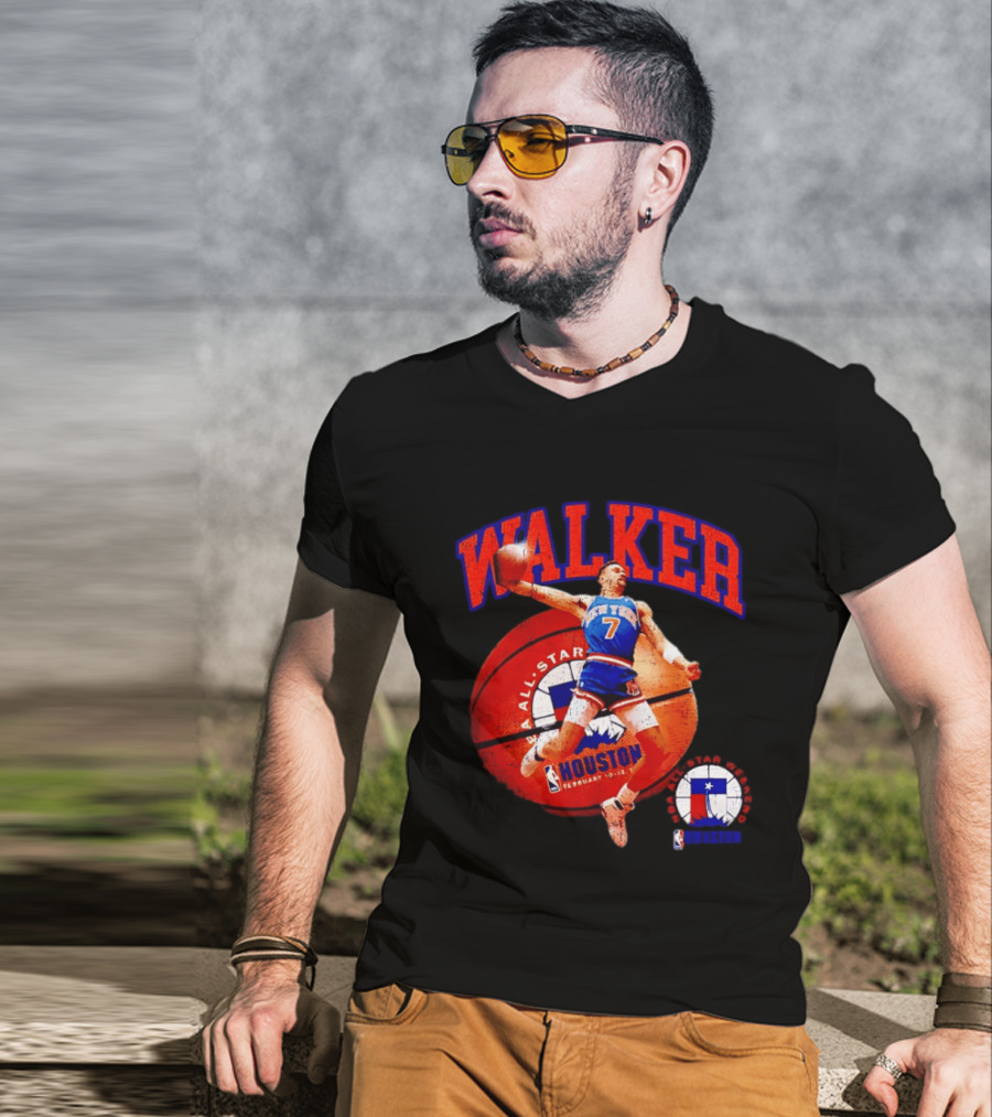 Walker New York Knicks 2006 NBA All Star Houston Weekend February 7 Basketball Jump T-Shirt