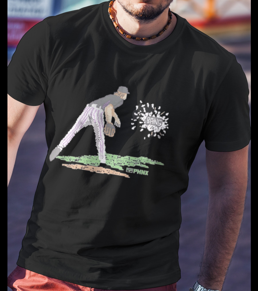 Bang Colorado Rockies 16 Bit Baseball Pitcher WC Spleek T-Shirt