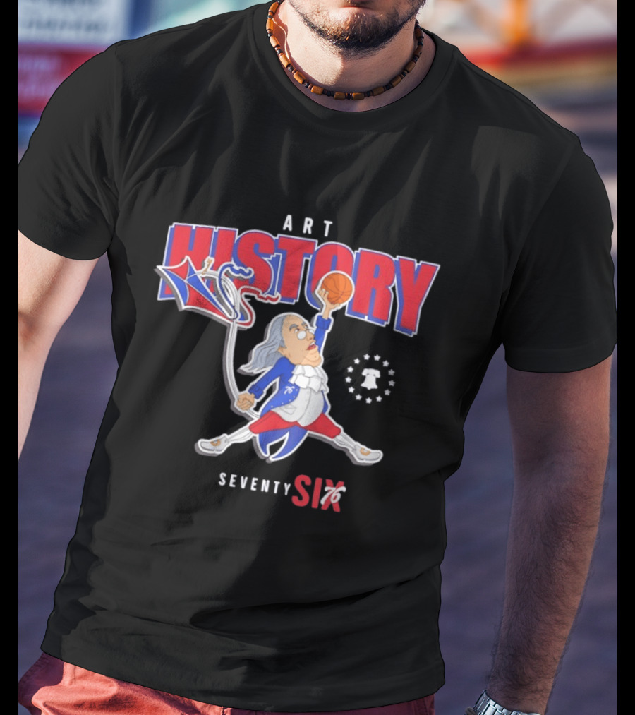 Ben Frankjumpman Art History Seventy Sixers T-Shirt