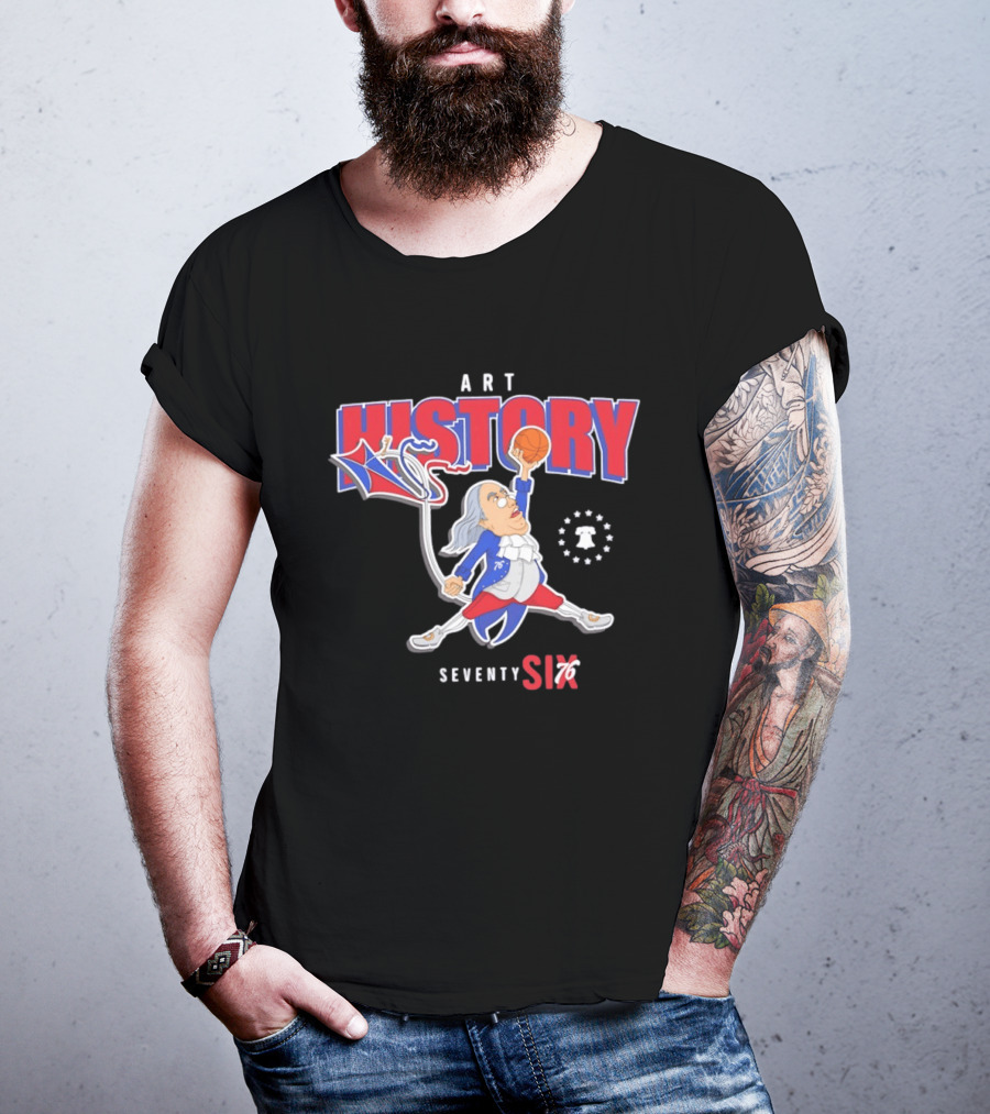Ben Frankjumpman Art History Seventy Sixers T-Shirt