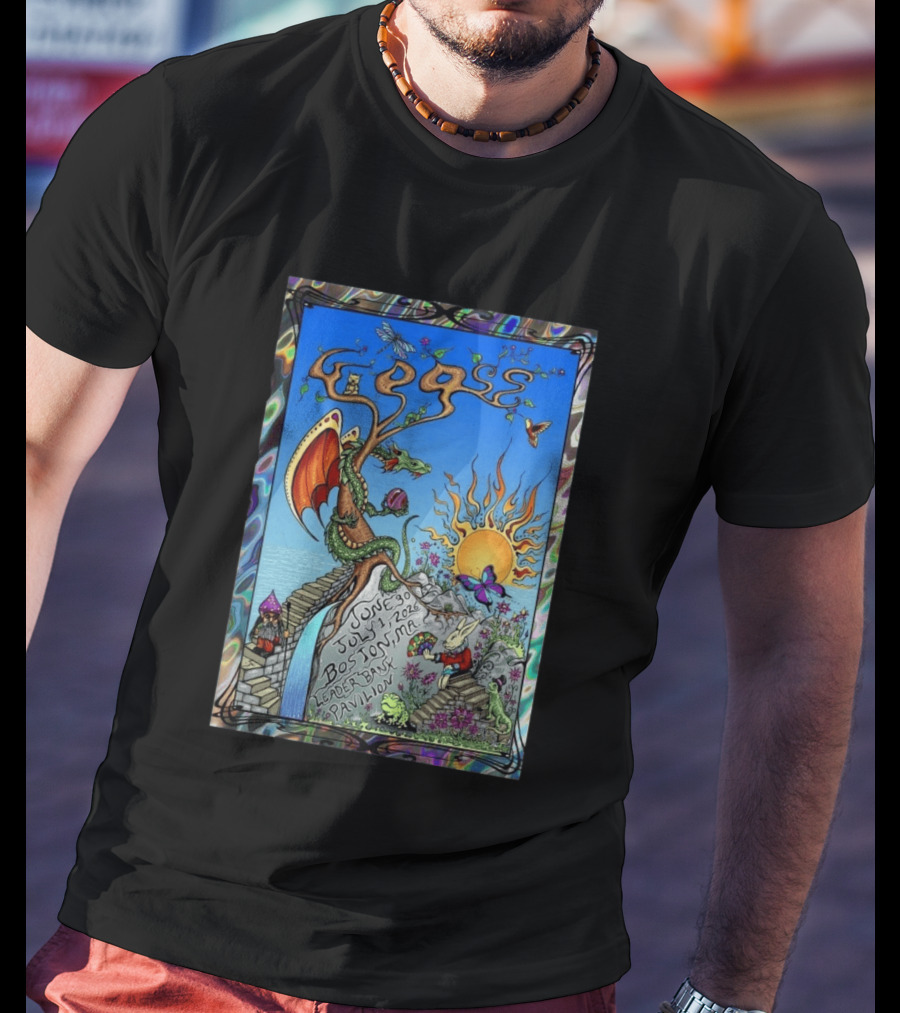 GOOSE June 30 July 1 2026 Boston MA Leader Bank Pavilion Tour Dragon And Sunburst T-Shirt