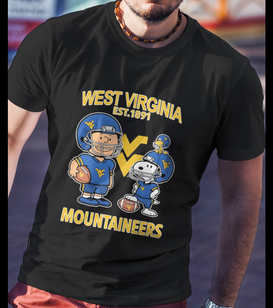 West Virginia Mountaineers Est 1891 Peanuts Charlie Brown Snoopy NCAA T-Shirt