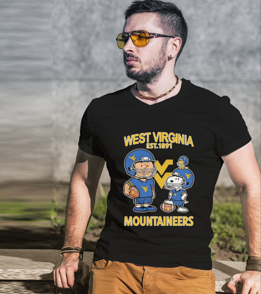 West Virginia Mountaineers Est 1891 Peanuts Charlie Brown Snoopy NCAA T-Shirt