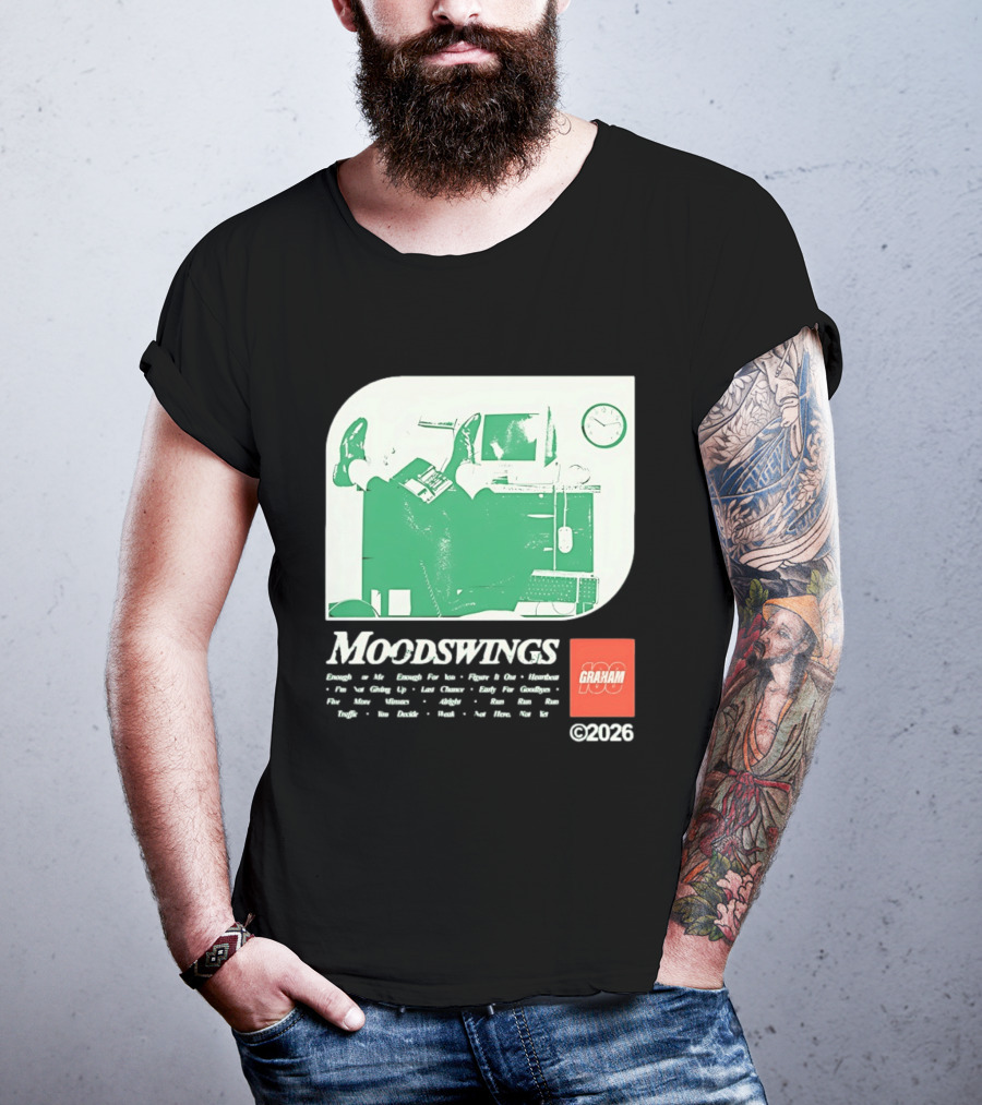 MOODSWINGS Graham 2023 Man Resting Legs On Desk Computer T-Shirt