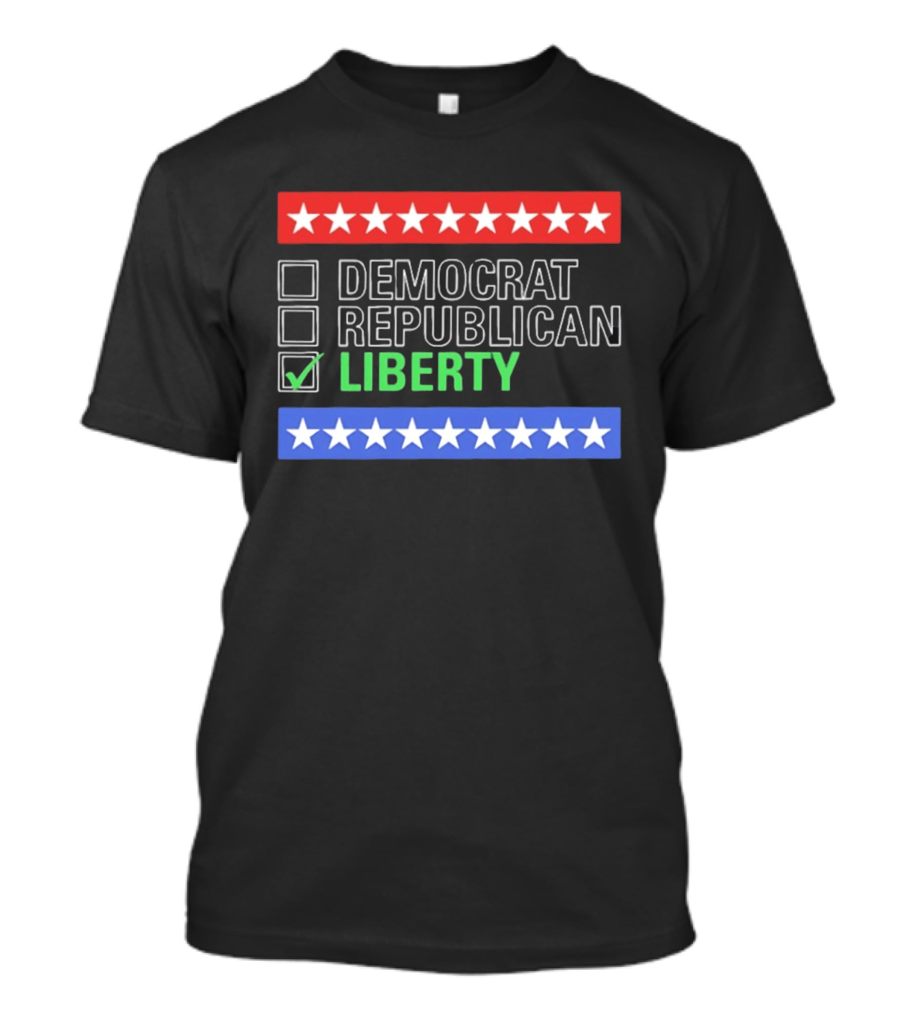 Liberty Checkbox Democrat Republican Stars Red Blue T-Shirt