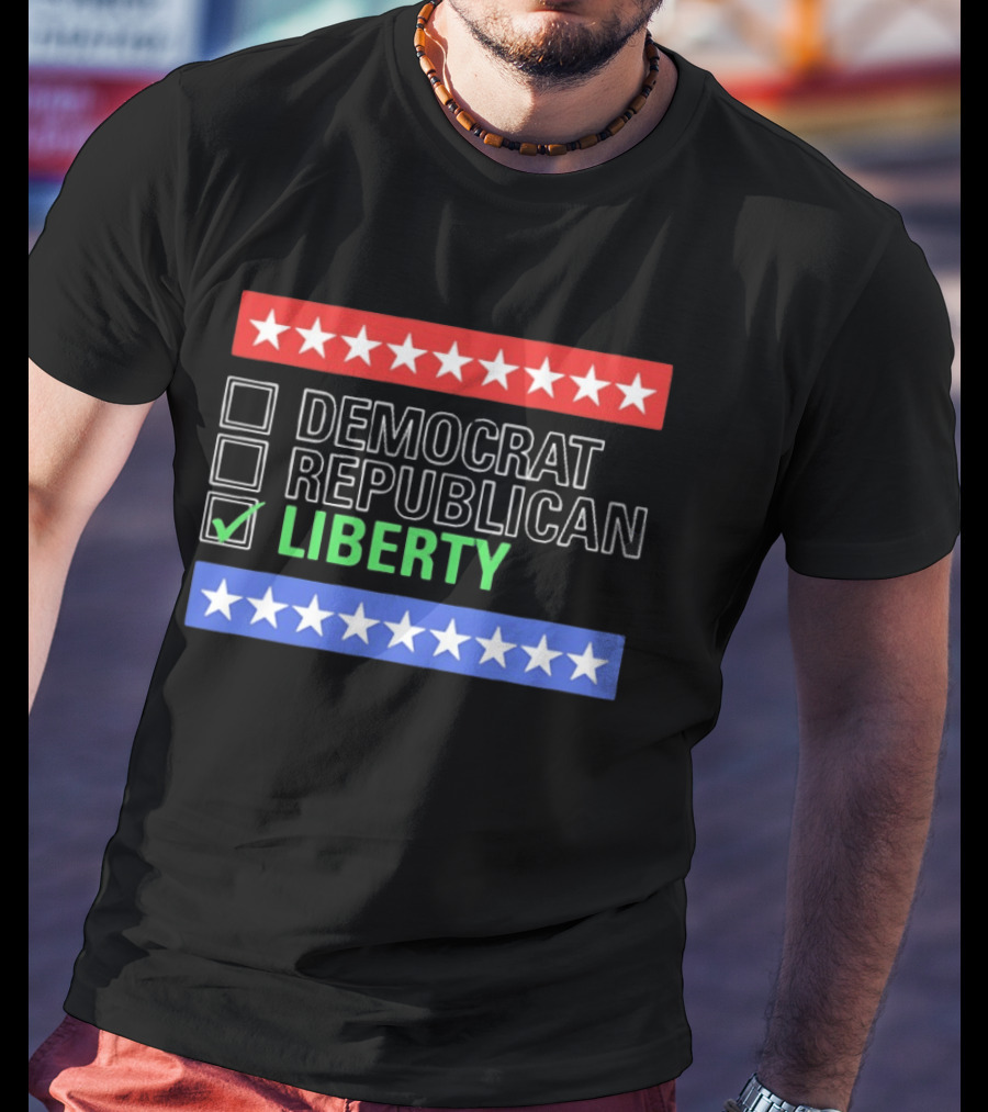 Liberty Checkbox Democrat Republican Stars Red Blue T-Shirt