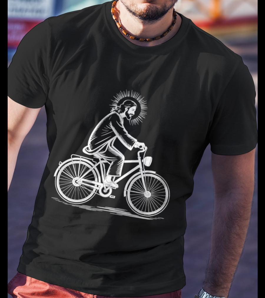 Jesus Christ Bicycle Halo T-Shirt