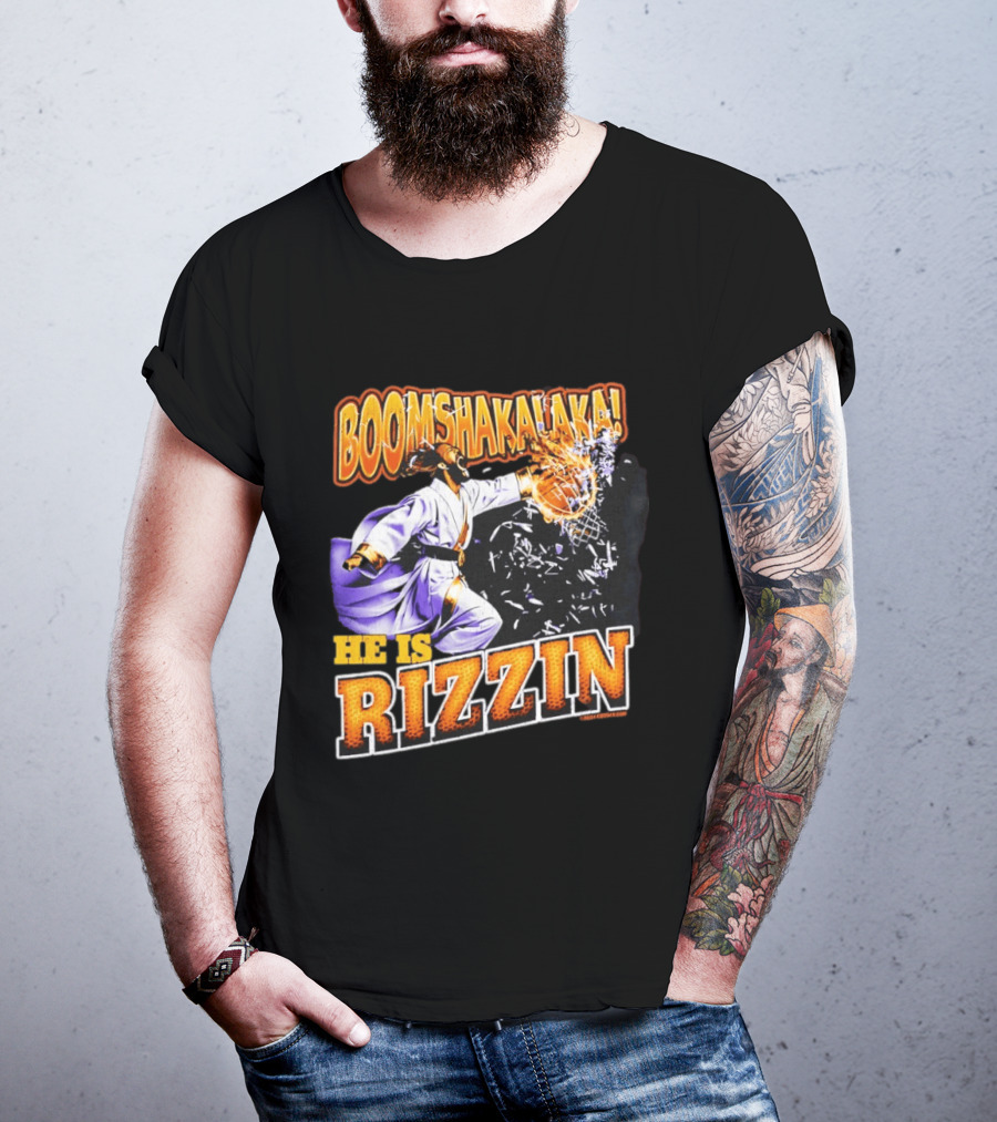 Boomshakalaka He Is Rizzin Jesus Easter Basketball Dunk T-Shirt