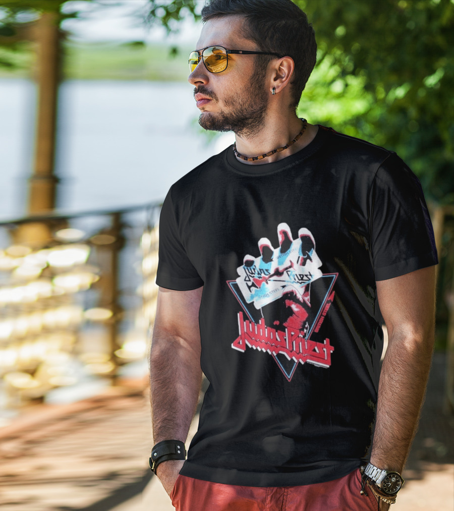 Judas Priest British Steel Hand Triangle Classic Rock T-Shirt