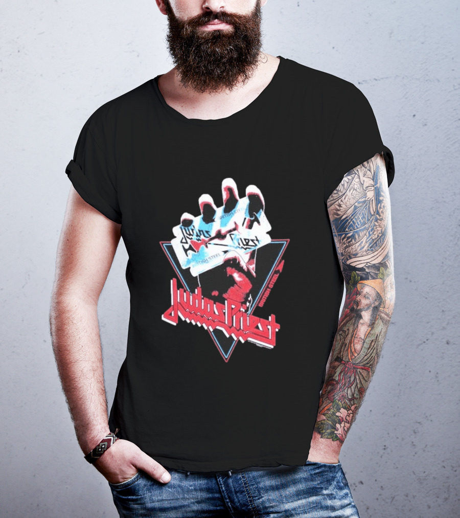 Judas Priest British Steel Hand Triangle Classic Rock T-Shirt