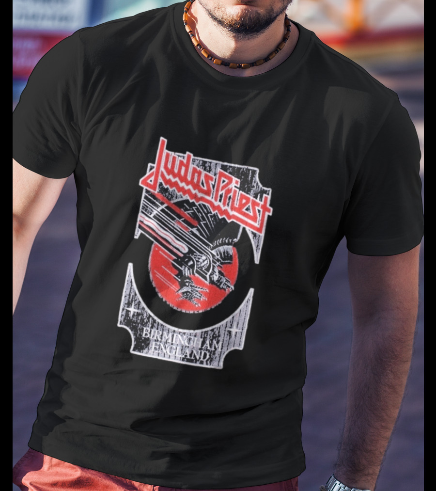 Judas Priest Birmingham England Silver Red Vengeance T-Shirt