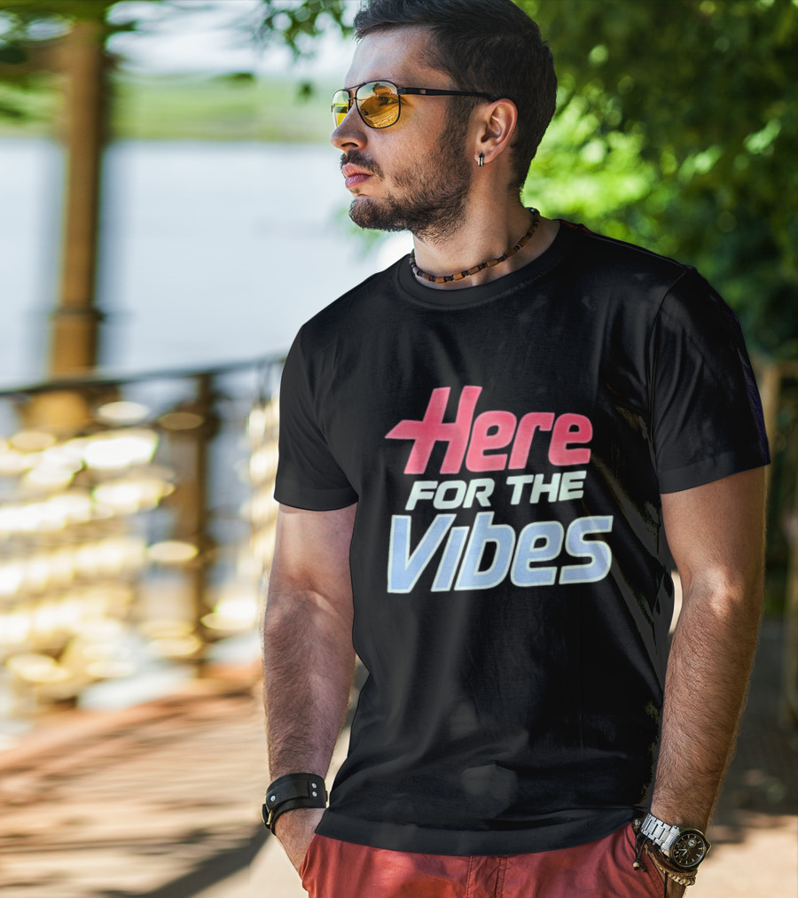 Here For The Vibes Retro Aesthetic T-Shirt