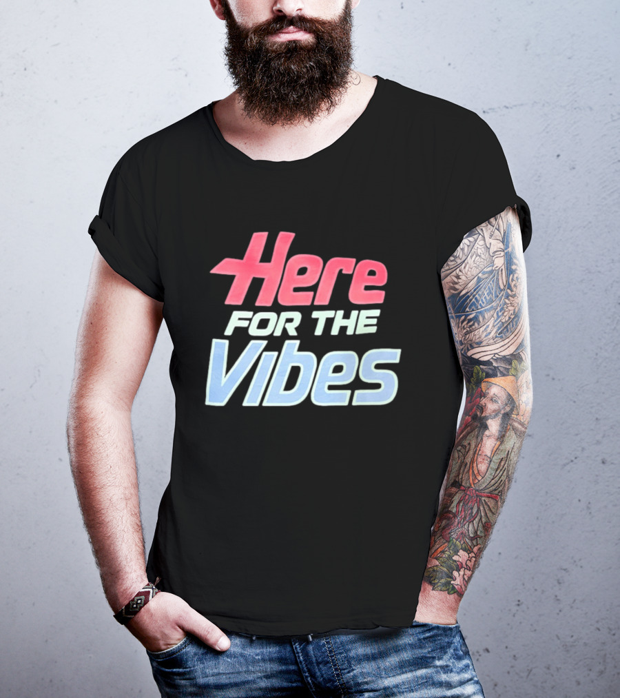 Here For The Vibes Retro Aesthetic T-Shirt