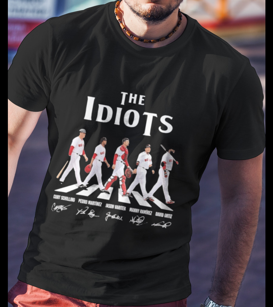 The Idiots Curt Schilling Pedro Martinez Jason Varitek Manny Ramirez David Ortiz Boston Red Sox Abbey Road Signatures T-Shirt